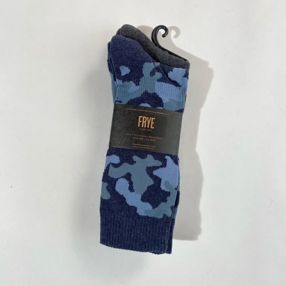 Frye 2 pack NWTs camo half cushion crew socks